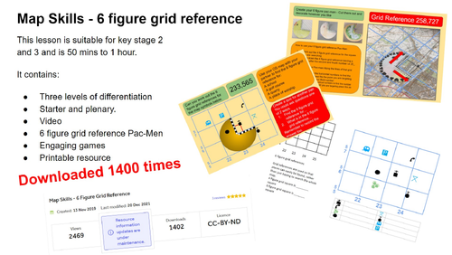 6 figure grid references - Map Skills - KS3 or higher KS2 | Teaching ...