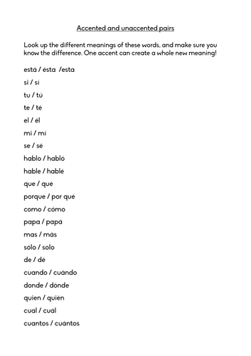 21 Accents Worksheets : Pin On La Misi De Español Language Arts Resources