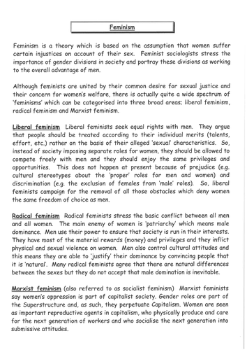 feminism essay pdf