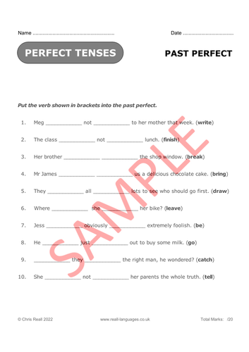 Participles and Compound Tenses | Teaching Resources