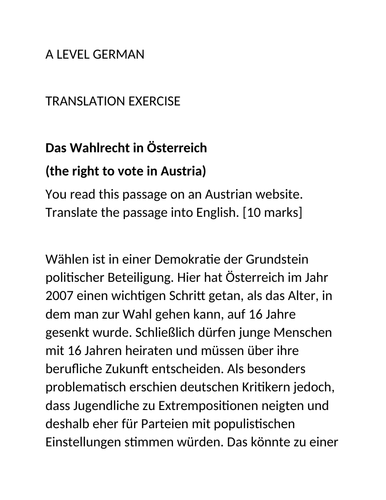 essay german translation