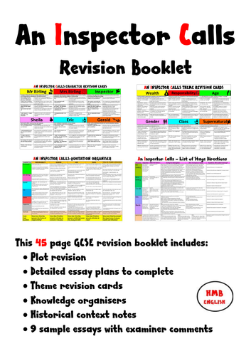 An Inspector Calls 43 page GCSE Revision Workbook