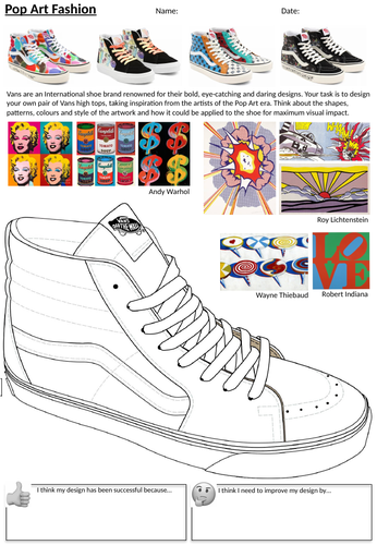 Pop Art Fashion - Worksheet, Cover Lesson, Homework Activity