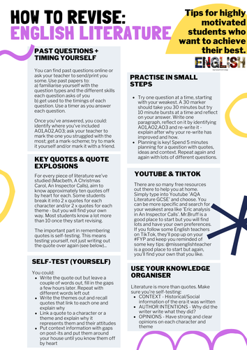 how-to-revise-english-literature-guide-step-tips-teaching-resources