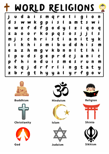 world religions word search answer key