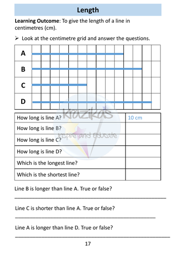 Functional Skills Maths - Entry Level 1 - Measure - Length, Height ...