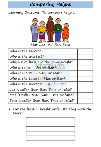 Functional Skills Maths - Entry Level 1 - Measure - Length, Height ...