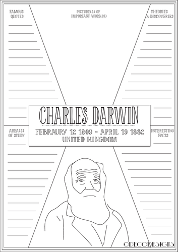 charles darwin biography worksheet