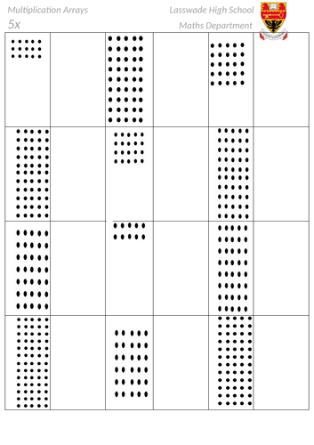 multiplication arrays worksheets teaching resources