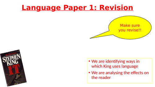 Eduqas GCSE English Language Paper 1 - 'IT' - 6 lessons | Teaching ...