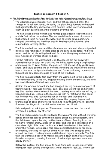 Eduqas GCSE English Language Paper 1 Practice - Jaws Paper | Teaching ...