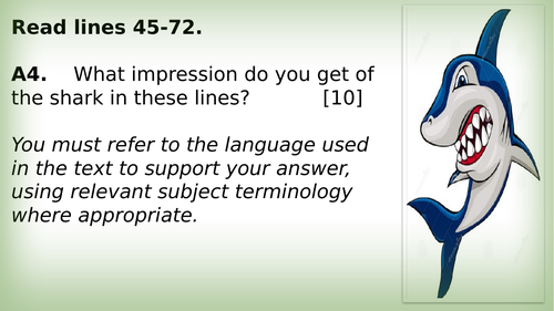 Eduqas GCSE English Language Paper 1 Practice - Jaws Paper | Teaching ...