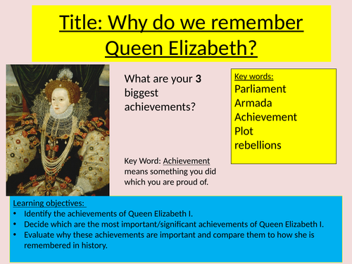Title Why Do We Remember Queen Elizabeth KS3 Resource Teaching