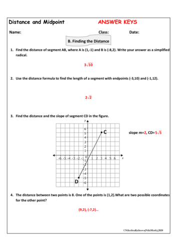 unit 1 geometry basics homework 2 distance & midpoint formulas