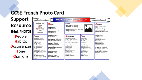 GCSE French Photo Card Support