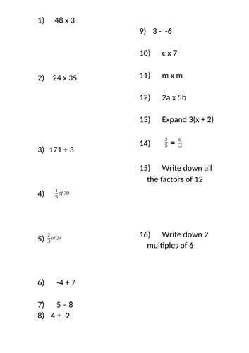 Aiming for a Grade 1 GCSE Maths- revision/recall mix questions ...