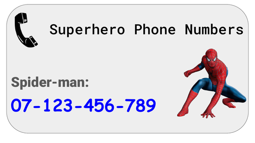 Role Play Character Phone Numbers | Teaching Resources