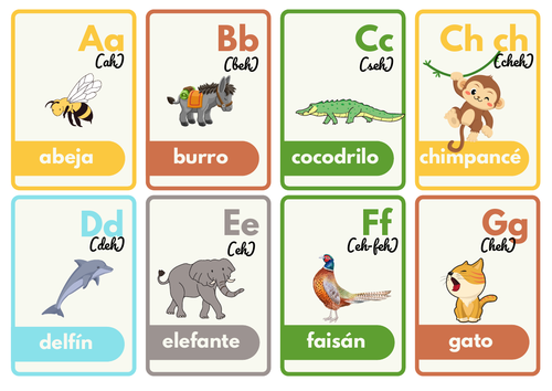Spanish Alphabet printable FLASHCARDS (Spanish for beginners ...