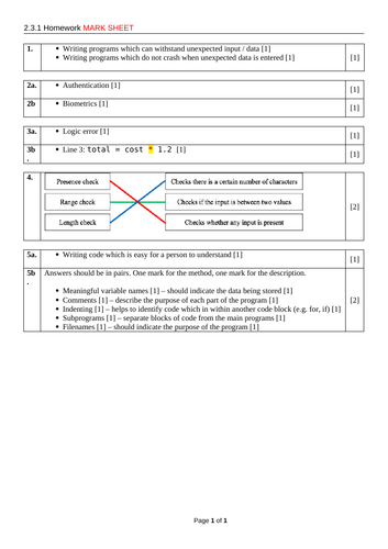 J277 OCR 2.3 Producing Robust Programs | Teaching Resources
