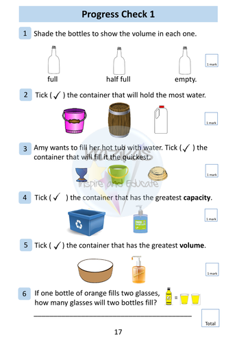 Volume and Capacity Workbook - Functional Skills Maths - Entry Level 1 ...