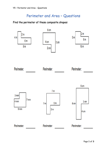 Y5 Maths - Perimeter and Area | Teaching Resources