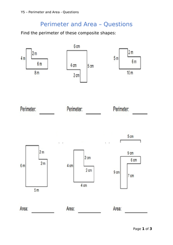 Y5 Maths - Perimeter and Area | Teaching Resources