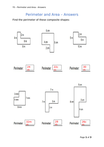 Y5 Maths - Perimeter and Area | Teaching Resources