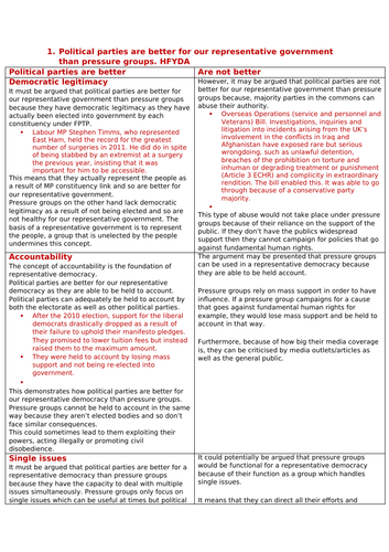 edexcel a level politics essay plans