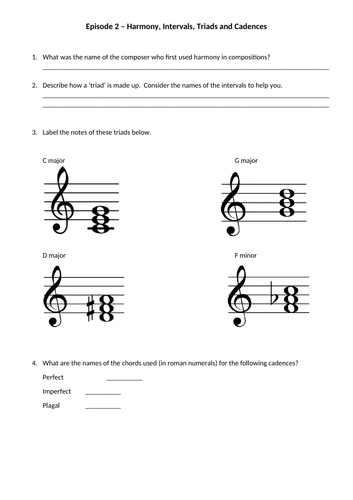 Worksheets to accompany Howard Goodall's Story of Music | Teaching ...