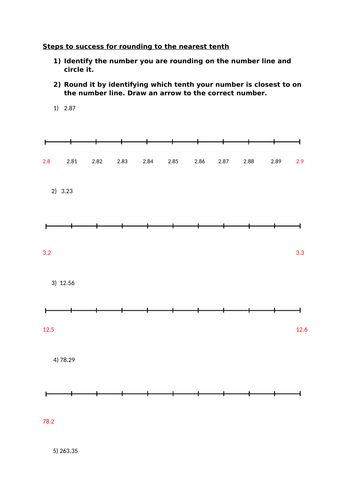 Rounding to the nearest tenth | Teaching Resources