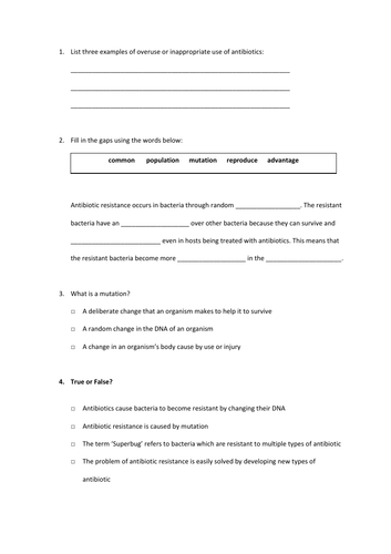 Antibiotic Resistance (GCSE Biology AQA) Teaching Resources