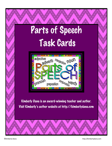 Parts of Speech Task Cards