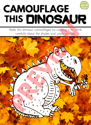 Camouflage The Dinosaur - Fun and Engaging Worksheet | Teaching Resources