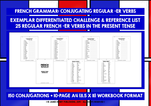 fsl french present tense er verbs teaching resources