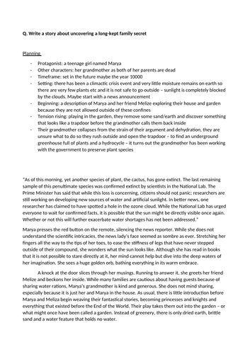 Example Story GCSE English Language AQA Paper 1 Creative Writing 