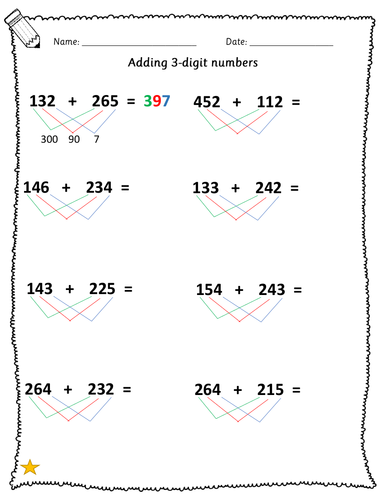 maths-adding-2-3-digit-numbers-9-differentiated-worksheets-year-3