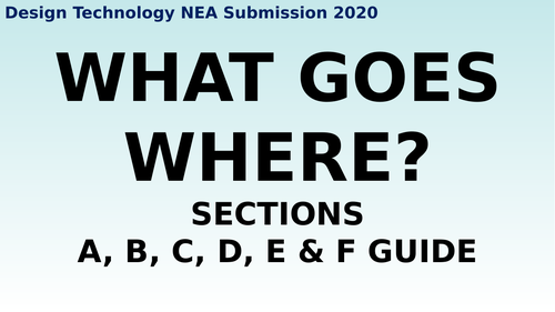 NEA Guide - Design Technology (DT) GCSE | Teaching Resources