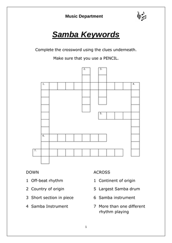 Samba Crossword