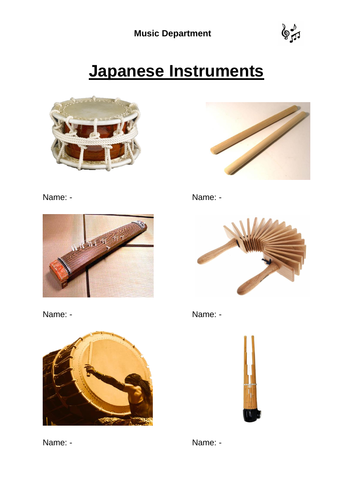 Japanese Instruments Starter | Teaching Resources