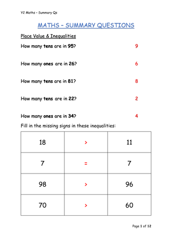 y2-maths-summary-qs-teaching-resources