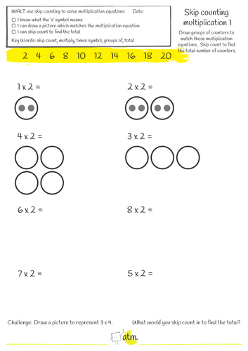 Skip Counting Multiplication Worksheets | Teaching Resources