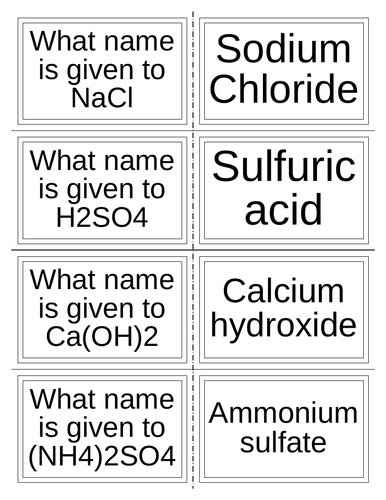 Chemistry flashcards | Teaching Resources