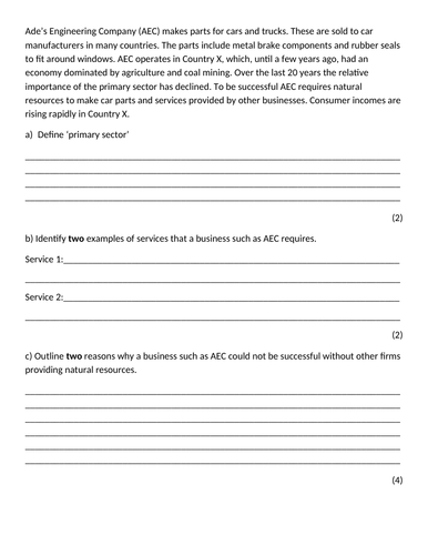 igcse business studies case study