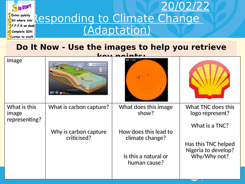 AQA Adaptation to Climate Change