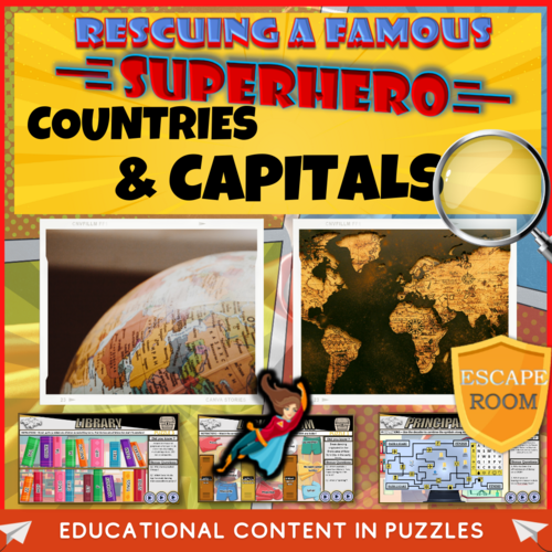 Countries and Capitals Escape Room Teaching Resources