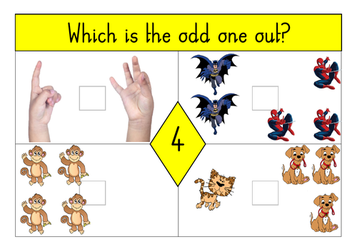 number 4 - odd one out - subitising (subitizing) problem solving ...