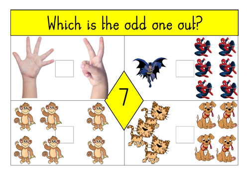 number 7 - odd one out - subitising (subitizing) problem solving ...