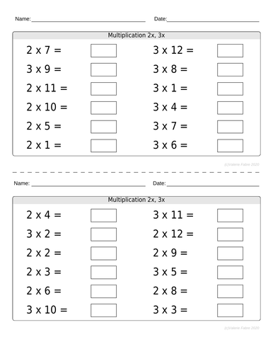 Multiplication Worksheets (Factors to 12) Digital and Printable Options ...