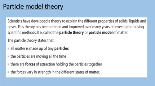 Hypothesis - The particle model theory | Teaching Resources