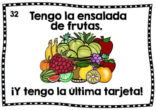 SPANISH FRUITS I HAVE WHO HAS | Teaching Resources